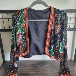 Hand Beaded Colorful Cover Up